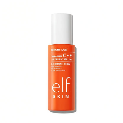 e.l.f. SKIN Bright lcon Vitamin C + E +Ferulic Serum, Brightening & SoothingFace Serum, Helps Even Skin Tone,Vegan & Cruelty-Free, 1 fl oz（2pack）