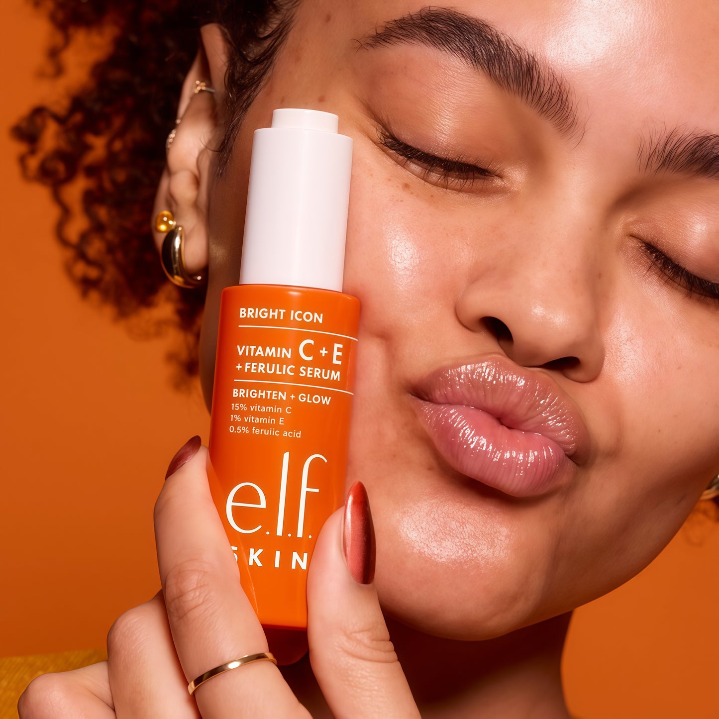 e.l.f. SKIN Bright lcon Vitamin C + E +Ferulic Serum, Brightening & SoothingFace Serum, Helps Even Skin Tone,Vegan & Cruelty-Free, 1 fl oz（2pack）